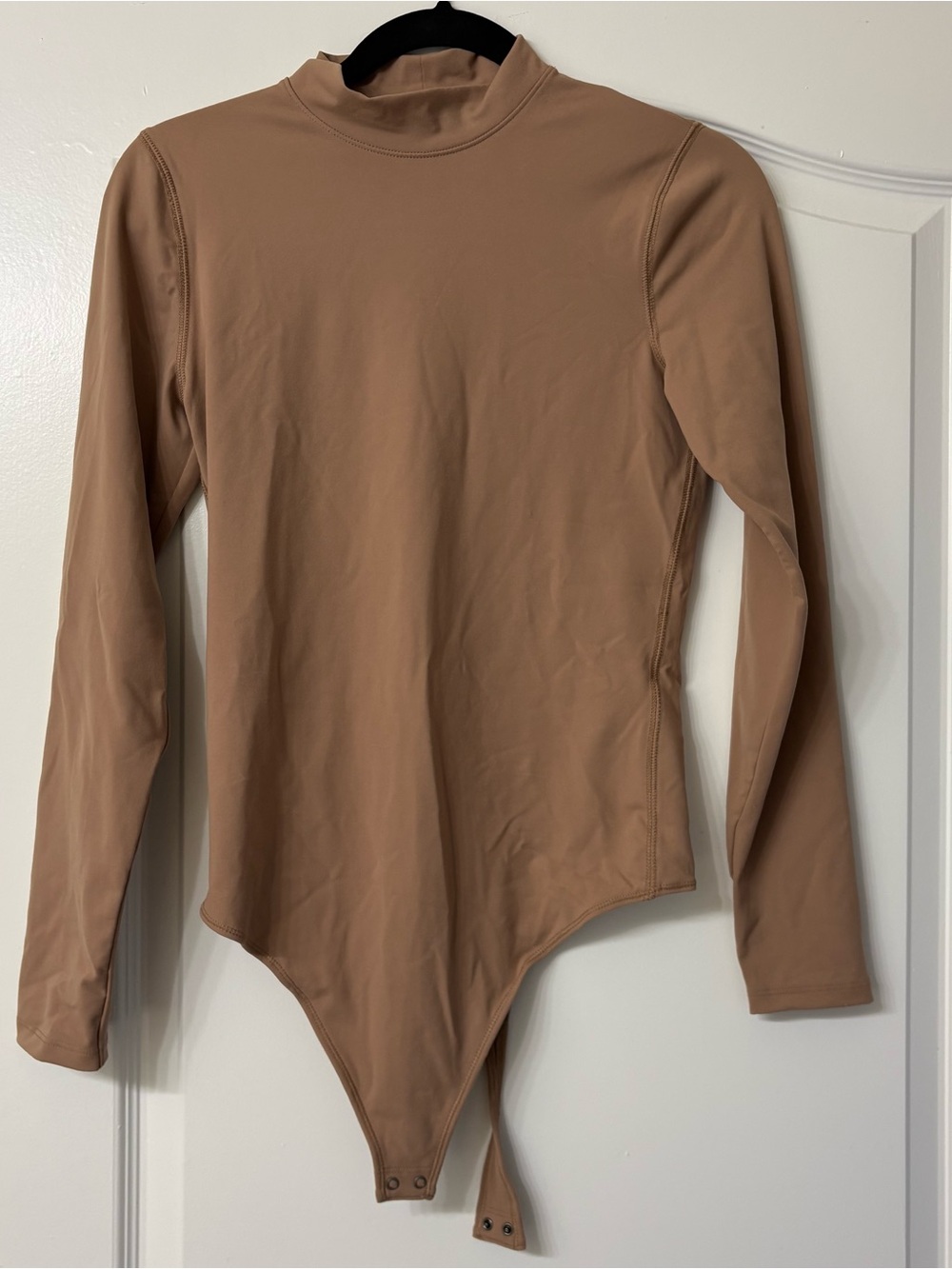 Abercrombie Long Sleeve Nude/Tan Mock Neck Body Suit